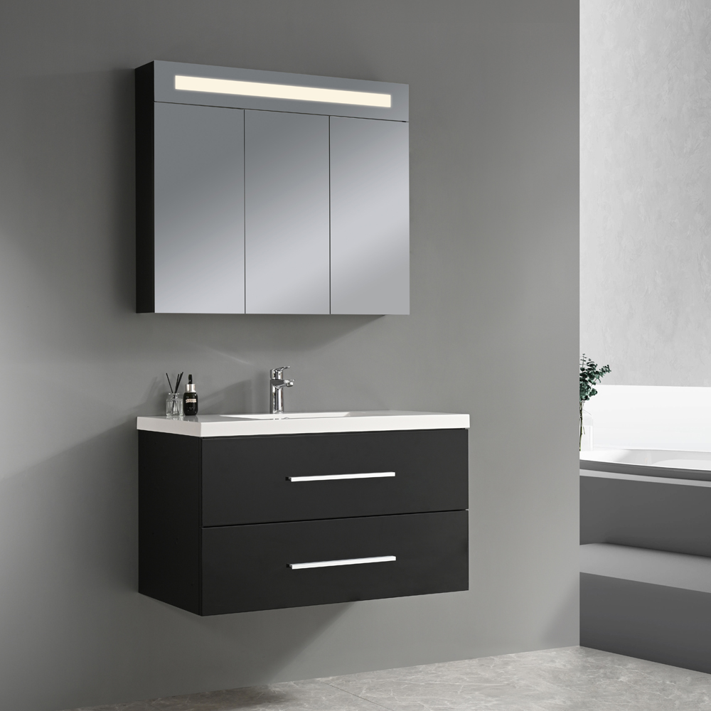 Black color MDF bathroom cabinet set MF-1606